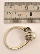 Estate White Gold Pearl & Diamond Ring