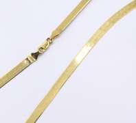 Vintage Italian Sterling Silver Herringbone Necklace