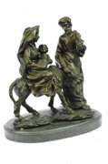 Flight into Egypt Biblical Event Holly Family Bronze Sculpture