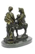 Flight into Egypt Biblical Event Holly Family Bronze Sculpture
