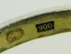 Early French 900 Silver Garnet Ring, Size 6.25