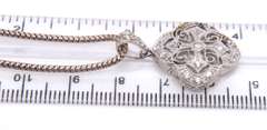 Vintage Italian Sterling Silver CZ Pendant on Chain