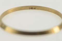 14K Yellow Gold Vintage NOS 1950's Grooved Wedding Band Ring