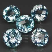 Checkerboard top! 11.29ct 5 pc sky blue Topaz set