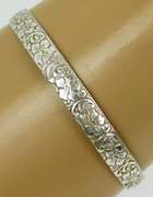 H.L. Lang Sterling Repousse Bangle Bracelet