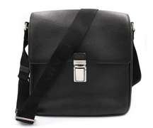 Prada Saffiano Black Leather Messenger Bag