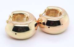 Lovely Yellow Gold Wide Polish Hoop earrings