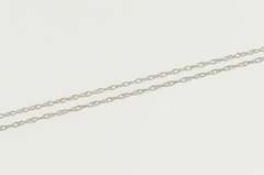 14K White Gold 0.6mm Rolling Spiral Twist Link Simple Chain Necklace