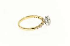 14K Yellow Gold 0.75 Ctw Round Diamond Halo Engagement Ring