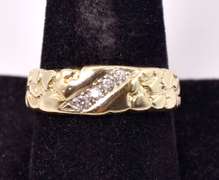 Captivating Nugget Diamond Ring in 14K Yellow Gold