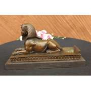 Wine Bottle Holder Sphinx Egyptian Bronze Statue