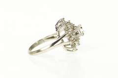 14K White Gold Classic Statement Cluster Flashy Cocktail Ring