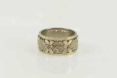 14K White Gold Vintage NOS 1950's Blossom Wedding Band Ring