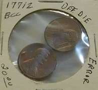 2 error coins: Lincolns, inclusion & cud