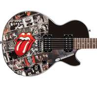 Bill Wyman Signed Rolling Stones Epiphone Les Paul Photo Graphics Guitar ACOA