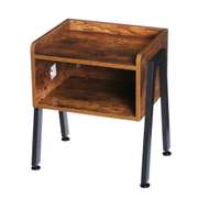 Wooden Table Cabinet Side Table Metal Frame Cabinet