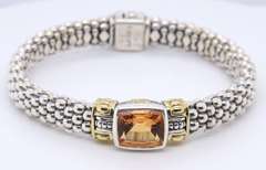 925/18kt Lagos Caviar Citrine Bangle Bracelet
