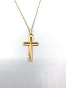 14KT GOLD CROSS NECKLACE ON CHAIN