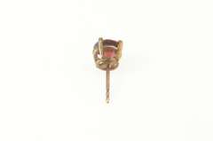 14K Yellow Gold Round Garnet Solitaire Simple Single Stud Earring