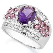 FASCINATING! CREATED AMETHYST 925 STERLING SILVER RING