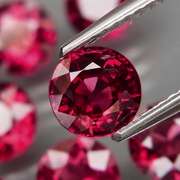 Premium solitaire cut 8.94ct VS Rhodolite Garnet set