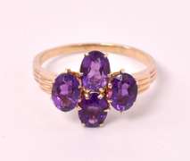 Wonderful Amethyst Ring in 14KT Yellow Gold