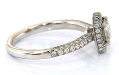 Incredible 18kt White Gold Princess Diamond Halo Engagment Ring