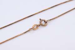 Italian Vintage Sterling Silver Box Chain Necklace
