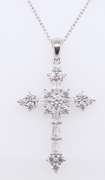Sterling Silver Crystal Cross Pendant on Chain