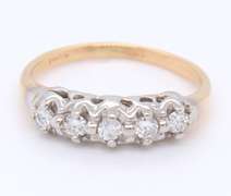 Vintage Yellow Gold Diamond Band