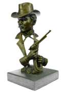 Gun Revolver Wyatt Earp Western Bronze Statue
