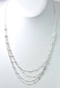 Multi-Strand Sterling Silver Necklace With Silver Balls