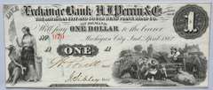 $1 Exchange Bank A J Perrin Michigan City CU April 1862 Note