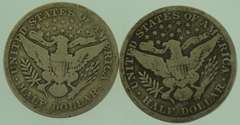 Two(2) 1908-D Barber Half Dollar