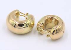 Lovely Yellow Gold Wide Polish Hoop earrings