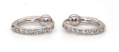 In-Style Platinum Huggie Diamond Earrings