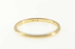 14K Yellow Gold 1940's Vine Pattern Classic Wedding Band Ring