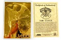 1997 23KT Gold Tom Seaver Baseball Card w/COA