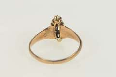 10K Yellow Gold Victorian Sim. Emerald Seed Pearl Engagement Ring