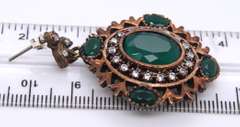 Stylish Green & White Dangle Earrings