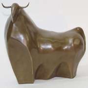 Modern Bull Bronze Sculpture