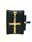 Perfect 10k Gold Cross Pendant with Diamond Core