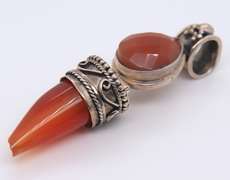 Vintaeg Sterling Silver Amber Pendant
