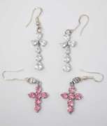 Set of CZ Earring Crosses in Sterling