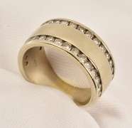 Wide WG Band Edged in diamonds