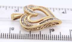 Beautiful Yellow Gold Diamond Heart Charm