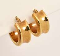 Small Wide 14k Hoop Earrings