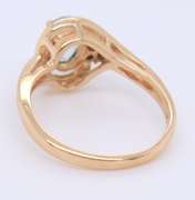 Wonderful Aquamarine and Diamond Yellow Gold Ring