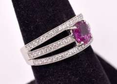 GIA Certified Ruby and Diamond Ring in Platinum