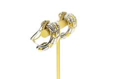 18K White Gold Roberto Coin Two Tone Knot Woven Clip Earrings